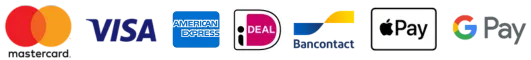 Supported secure payment options including credit cards and crypto